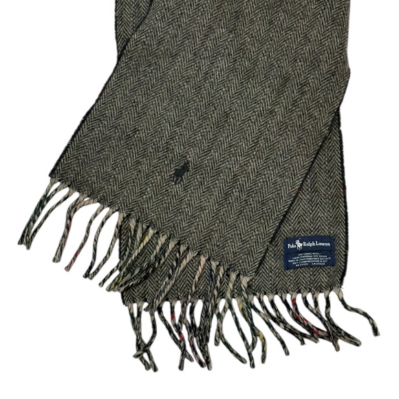 Polo by Ralph Lauren Reversible Plaid Tartan Wool Scarf - Picture 2 of 7